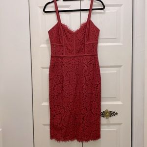 Red Eyelash Lace Dress